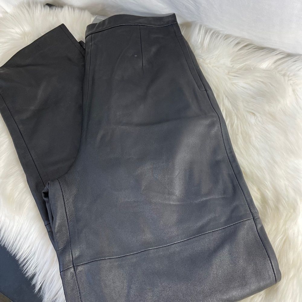 Terry Lewis Classic Luxuriies NWT Black Leather Cutaway‎ Ankle Pants Sz 8T